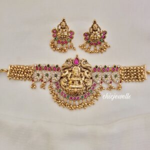 Goddess Lakshmi Antique Choker with Earrings