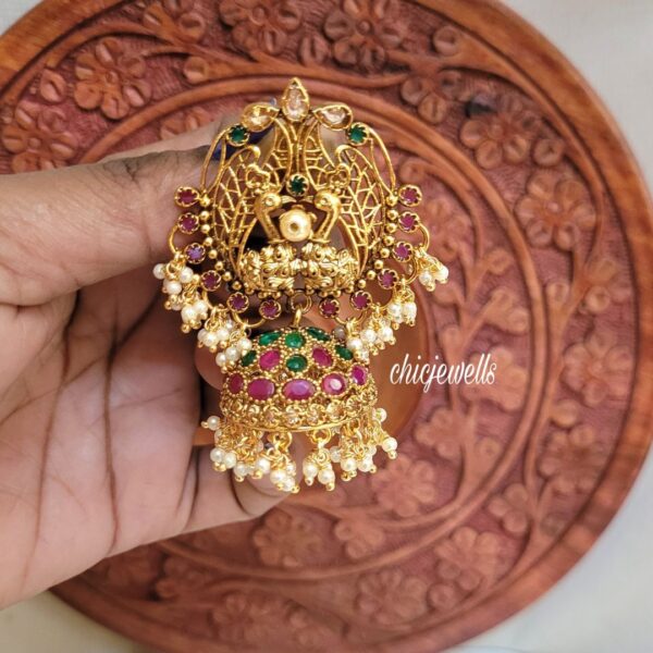 Peacock Motif Antique Jhumkas