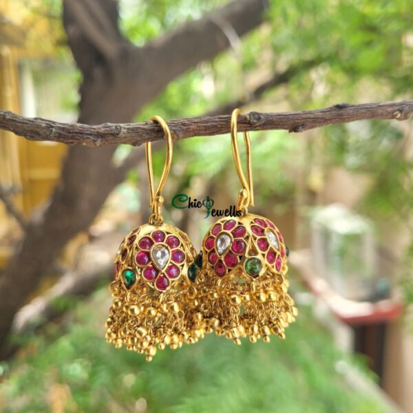 Real Kemp Antique Hook Jhumkas